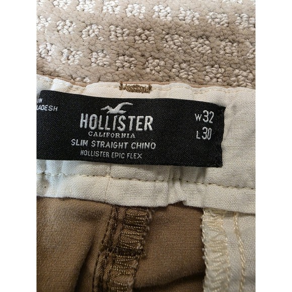 Hollister Pants Mens 32x30 (31x28) Slim Straight Chino Stretch Flex Khaki Tan - Picture 4 of 4